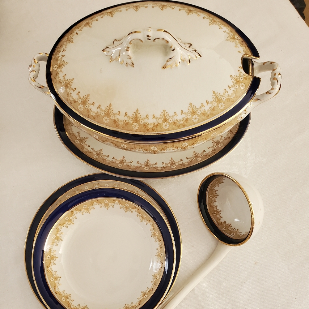 Antique Bleu de Roi China by Alfred Meakin Ltd. England